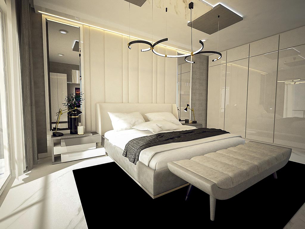 Comfortable luxury furniture in a residential living space