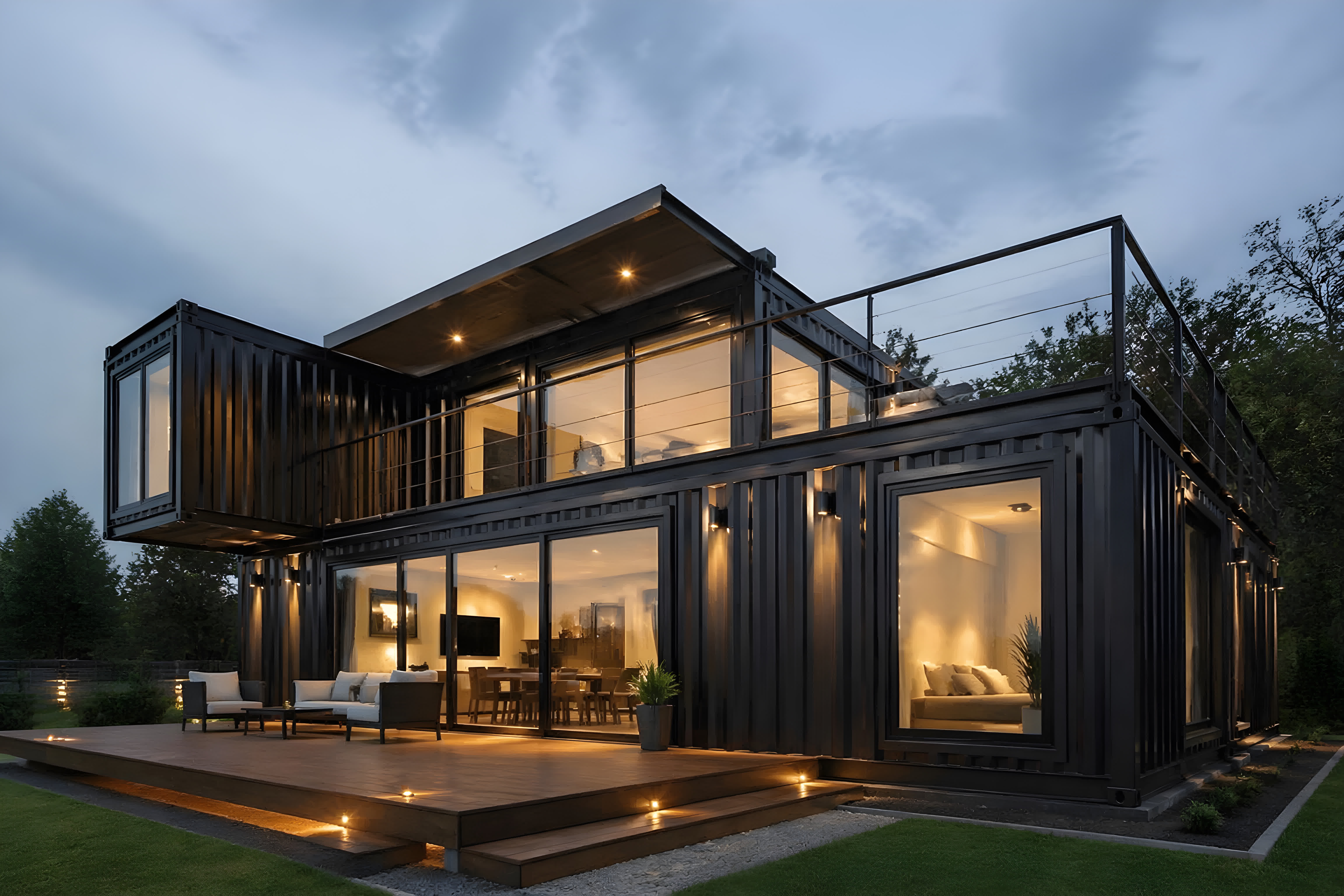 Compact modular cottage and tiny house lifestyle exterior